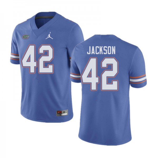 Jordan Brand Men #42 Jaylin Jackson Florida Gators College Football Jerseys Blue